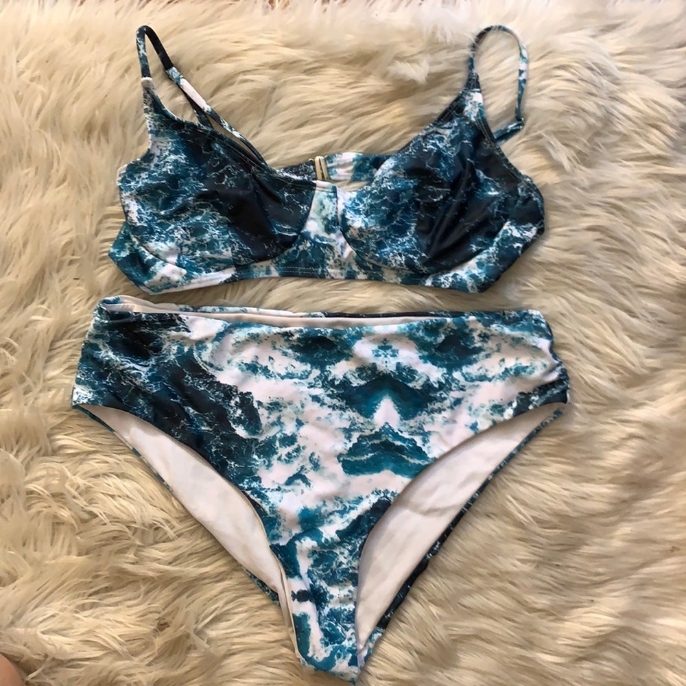 ocean print bikini size 1x
